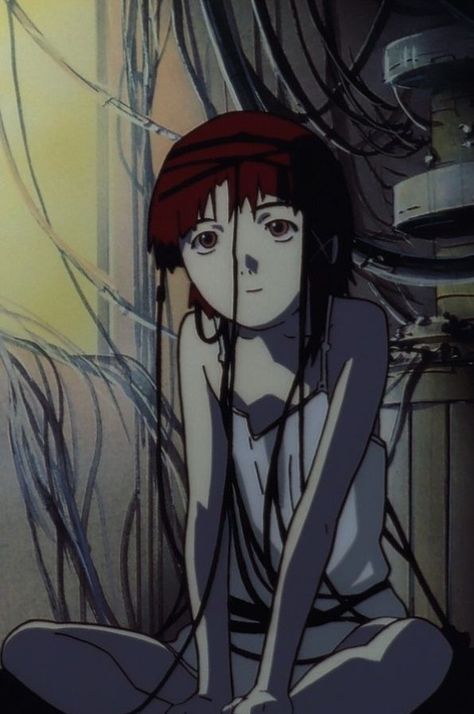 Lain Iwakura Icon, Lain Iwakura, Wall, Red, Hair, Anime