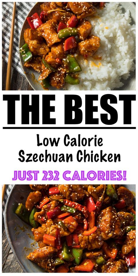 Low Calorie Asian Chicken Recipes, Low Cal Sauces For Chicken, Low Calorie Spicy Recipes, Low Carb Chinese Recipes, Szechuan Recipes, Szechuan Chicken, Weight Watchers Dinner, Low Calorie Chicken, Recipes With Chicken And Peppers