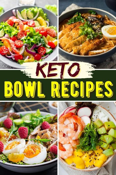 Whoever says low-carb food is no good has yet to try these keto bowl recipes! From the burrito to the gyro, they're all happiness in a bowl. Keto Kfc Bowl, Keto Chicken Bowl Recipes, Easy Keto Bowl Recipes, Keto Bowls Meals, Keto Power Bowl, No Carb Bowls, Low Cal Burrito Bowl, Cheeseburger Bowl Low Carb, Keto Bowls Dinner