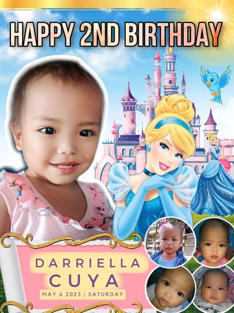 Cinderella 2nd Birthday Tarpaulin Tarpaulin Ideas, Cinderella Theme Birthday, Tarpaulin Layout, Birthday Tarpaulin, Cinderella Theme, Cinderella Birthday, Happy 2nd Birthday, 2nd Birthday, Cinderella