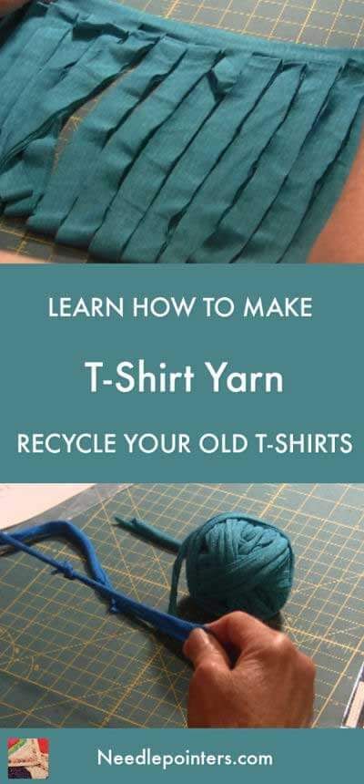 Learn how to make T-Shirt yarn for crochet Gamle T Shirts, Yarn Tutorials, Yarn For Crochet, Tshirt Yarn, Rug Tutorial, Crochet T Shirts, Recycled T Shirts, Tshirt Crafts, Fabric Yarn