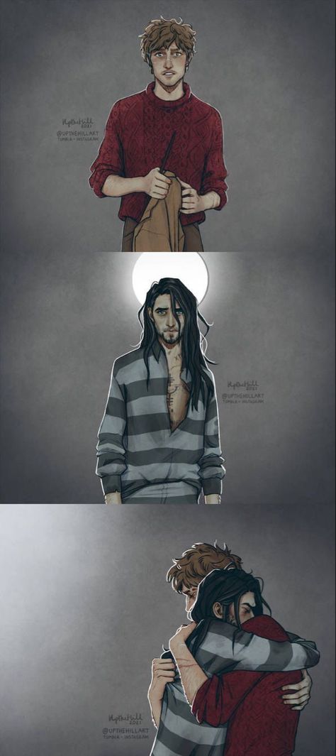 Upthehillart Wolfstar, Moony Toast Fanart, Wolfstar Fan Art, Marauders Fanart, Wolf Star, Remus And Sirius, Marauders Fan Art, Gay Harry Potter, Harry Potter Feels