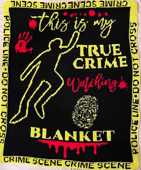 True Crime Watching Blanket | PDF Crochet Pattern - Payhip Stranger Things Crochet Blanket, Horror Movie Crochet Patterns Free, Crochet Horror Free Pattern, Free Crochet Patterns To Print, Crochet Pagan, Crochet Movie Blanket, Horror Crochet Graph, Horror Crochet Blanket Pattern, Crochet Grid Patterns Horror