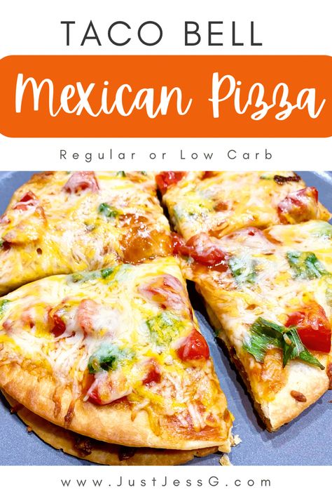 Keto Mexican Pizza Low Carb Tortillas, Homemade Taco Bell Mexican Pizza, Low Carb Taco Bell, Low Carb Mexican Recipes, Taco Bell Mexican Pizza Recipe, Taco Bell Pizza, Low Carb Mexican Food, Mexican Pizza Recipe, Taco Bell Mexican Pizza