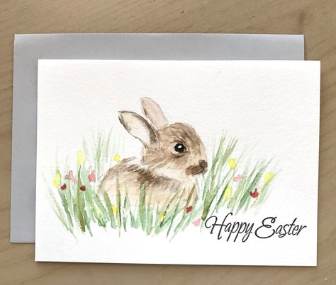 Easter Watercolors, Easter Watercolor, Easter Drawings, Easter Paintings, Bunny Watercolor, Easter Cards Handmade, Easter Happy, Easter Illustration, Watercolor Spring