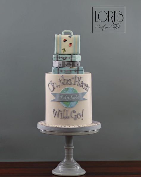 Travel Baby Shower Cake, Adventure Awaits Baby Shower Cake, Landing Soon Baby Shower Theme, Adventure Awaits Cake, January Baby Shower, Travel Cakes, Naomi Skye, Baby Shower Cake Designs, Boy Shower Themes