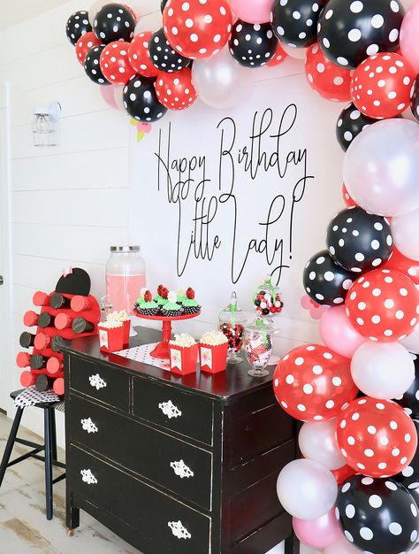 Ladybug Bday Party Ideas, Ladybug Birthday Decorations Diy, Ladybug Theme First Birthday, Ladybird Birthday Party, Ladybird Party Ideas, Ladybug One Year Birthday, Love Bug Themed Birthday Party, Ladybug Theme Party 1st Birthdays, Ladybug Birthday Party Decorations