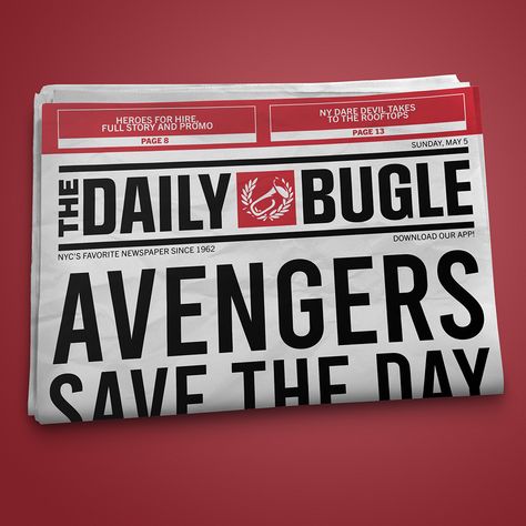 Spiderman Daily Bugle Poster, Bullseye Marvel Art, Bugsy Malone Poster, Bullseye Marvel Comics, The Daily Bugle, Daily Bugle, Avengers Aesthetic, Heroes For Hire, Marvel Logo