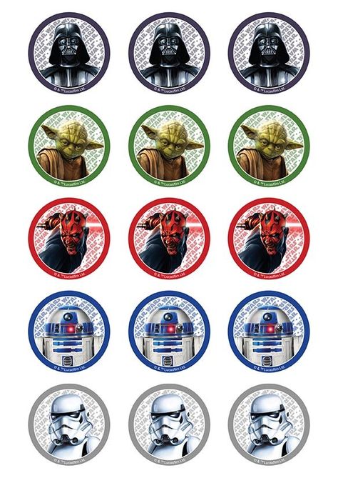 Cupcake Image, Star Wars Cupcake Toppers, Decoracion Star Wars, Star Wars Printables, Star Wars Cupcakes, Toy Story Invitations, Star Wars Stickers, Cupcake Images, Printable Star