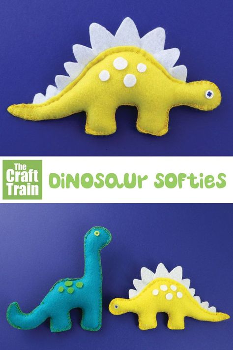 Dinosaur softies -printable felt sewing patterns, a stegosaurus and a diplodocus #sewasoftie #feltcrafts #dinosaurs Holiday Hand Towels, Projek Menjahit, Felt Sewing, Dinosaur Crafts, Beginner Sewing Projects Easy, Sewing Projects For Kids, Pattern Sewing, Sewing Projects For Beginners, Sewing Gifts