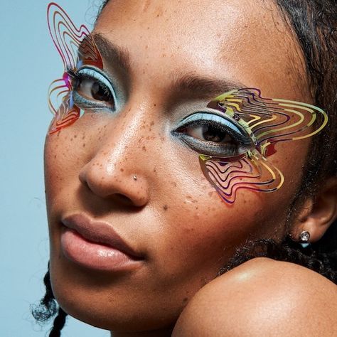 All Posts • Instagram Gems With Makeup, Creative Looks Makeup, Chaos Makeup, Face Lace, Holographic Makeup, Dramatic Eye Makeup, Avant Garde Makeup, Like A Butterfly, Face Jewellery