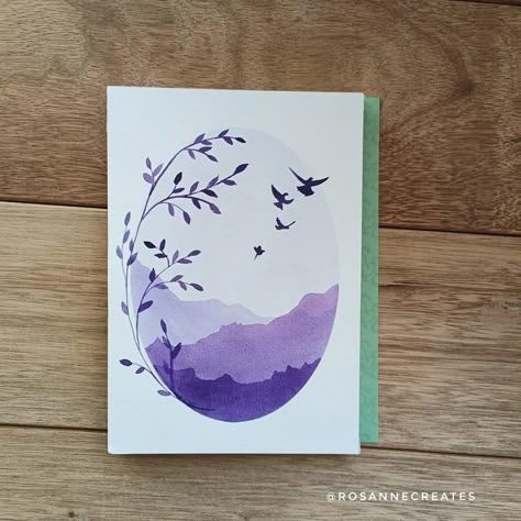 Watercolour Cards Simple, Watercolor Abstract Art, Watercolor Pencil Art, Watercolour Cards, Cards Simple, Watercolor Birthday Cards, Step By Step Watercolor, Watercolor Tutorials, Watercolor Paintings For Beginners