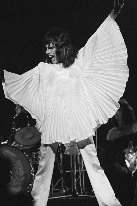 Freddie Mercury's Most Iconic Moments In Photos- HarpersBAZAAR.com Fred Mercury, A Night At The Opera, Freddy Mercury, Rami Malek, Queen Photos, Queen Pictures, Queen Freddie Mercury, British Rock, Brian May