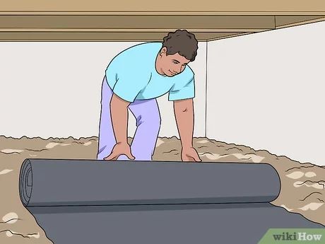 How to Encapsulate Your Crawlspace (with Pictures) - wikiHow Crawl Space Cover, Diy Crawlspace, Crawl Space Vapor Barrier, Crawl Space Insulation, Crawl Space Repair, Crawl Space Encapsulation, Diy Insulation, Mobile Home Repair, Mobile Home Renovations