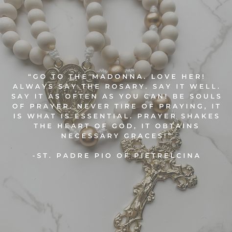 Looking for some encouragement or inspiration about praying the rosary? There are so many beautiful and powerful quotes from the saints about what the rosary means to them. Here are a few of my favorites! Do you have a favorite quote about the rosary? Share it below! Do you need a new rosary? All of my handmade rosaries are 25% off for the next two days! ❤️ #catholicquote #catholicquotes #rosary #praytherosary #rosarybeads #holyrosary #catholicprayer #catholicprayers #praytherosaryeveryd... Saying The Rosary, Pray The Rosary, Praying The Rosary, Holy Rosary, The Saints, The Rosary, Catholic Quotes, Catholic Prayers, Rosary Beads