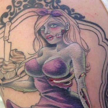 Zombie Pin Up, Cupcake Tattoos, Zombie Tattoos, Zombie Drawings, Pin Up Tattoos, Up Tattoos, Zombie, Pin Up, Tattoos