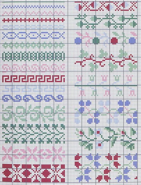 Page of border patterns / chart for cross stitch, crochet, knitting, knotting, beading, weaving, pixel art, micro macrame, and other crafting projects. Cross Stitch Boarders, Cross Stitch Border Pattern, Blackwork Patterns, Fair Isle Knitting Patterns, Pola Kristik, Cross Stitch Bookmarks, Cross Stitch Borders, Cross Stitch Alphabet, Crochet Borders