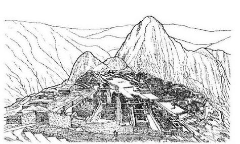 Coloring Pages For Ancient Wonders Of The World_37 Machu Picchu Drawing, Inca Tattoo, Photo Drawing, Paper Cutout Art, Drawing Drawing, Drawing Artist, Drawing Easy, Arm Tattoos For Guys, Drawing Images