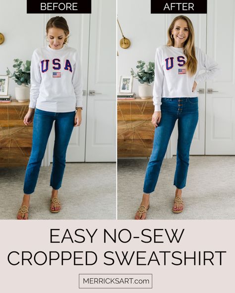 How to crop a sweatshirt How To Make A Sweatshirt Look Cropped, Cropping A Sweatshirt Diy, Cropping Sweatshirts Diy, How To Crop Sweatshirt, Crop A Sweatshirt Diy, Crop Sweatshirt Diy, How To Crop A Sweatshirt Diy, Crop A Sweatshirt, Crop Sweatshirt Outfit