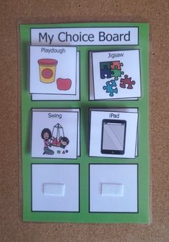 Choice Boards Special Education, Visual Choice Board, Choice Boards Kindergarten, Choice Boards Preschool, Asd Visuals, Preschool Visuals, Sped Visuals, Asd Classroom, Reminder Board