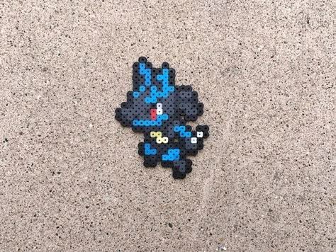 Evee Pokemon Perler, Small Pokemon, Nerdy Perler Beads, Perler Bead Pokemon Patterns, Hama Beads Pokemon, Pokémon Perler, 3d Pokemon, Mega Lucario, Lucario Pokemon