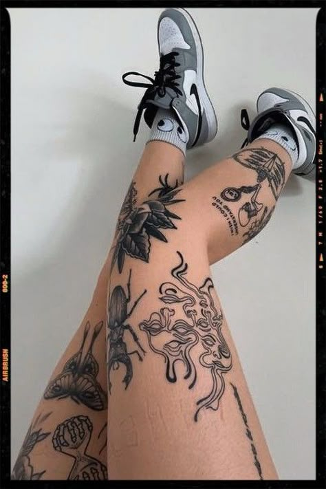 Ribs Tattoo, Simple Tattoo Designs, Leg Tattoos Women, Leg Sleeve Tattoo, Stylist Tattoos, Hot Tattoos, Leg Sleeve, Leg Tattoo, Black Ink Tattoos