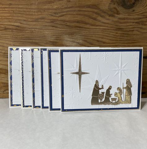 Handmade Christmas Cards - Set of 6 Cards - Holiday Cards - Christmas Greeting Card - Stampin' Up! Christmas Card - Religious Christmas Card by StacyKGallery on Etsy Religious Christmas Cards Handmade, Religious Christmas Card, Handmade Christmas Cards, Religious Christmas Cards, Stampin Up Christmas Cards, Stampin Up Christmas, Christmas Greeting Card, Religious Christmas, Christmas Cards To Make