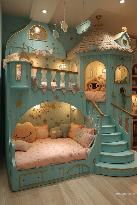 Fun Kids Playroom Ideas - Create a Vibrant Space for Play - Puqqu Castle Bed, Bedding Luxury, Bed In Closet Ideas, Kids Room Interior Design, Cozy Reading Corners, Kitchen Interiors, Kid's Bedroom, Baby Room Design, Cute Bedroom Decor