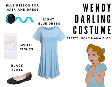 Movie Characters To Dress Up As Spirit Week, Diy Peter Pan Costume For Women, Wendy Diy Costume, Diy Wendy Darling Costume, Wendy Costume Diy, Diy Wendy Costume, Peter Pan And Wendy Costume, Wendy Darling Costume, Wendy Costume Peter Pan