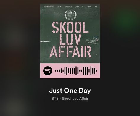 One of their best songs everrr #bts #music #spotify Just One Day Bts, Bts Skool Luv Affair, Bts Spotify, Bts Soundcloud, Bts Music, Skool Luv Affair, Kpop Songs, Icons Bts, Music Spotify