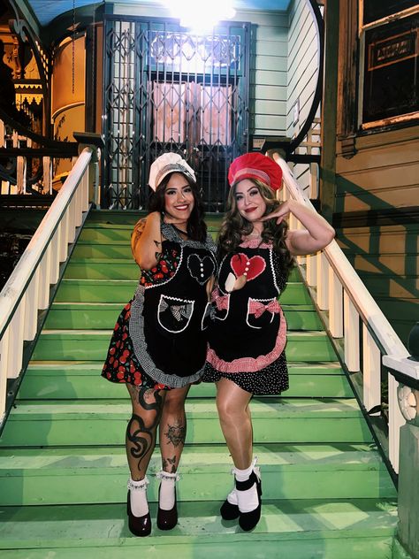 Great British Baking Show Halloween Costume, Baker Halloween Costume Women, Baker And Cupcake Costume, Great British Bake Off Halloween Costume, Ringleader Halloween Costume, Friend Costumes, Scary Halloween Costumes, Group Costumes, Halloween Costume Outfits