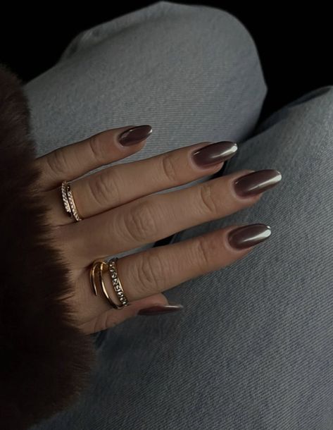 Chrome Fall Nails, Brown Chrome Nails, Brown Chrome, Nails For Fall, Nails Brown, Short Gel Nails, Claw Nails, Beige Nails, Nails Now