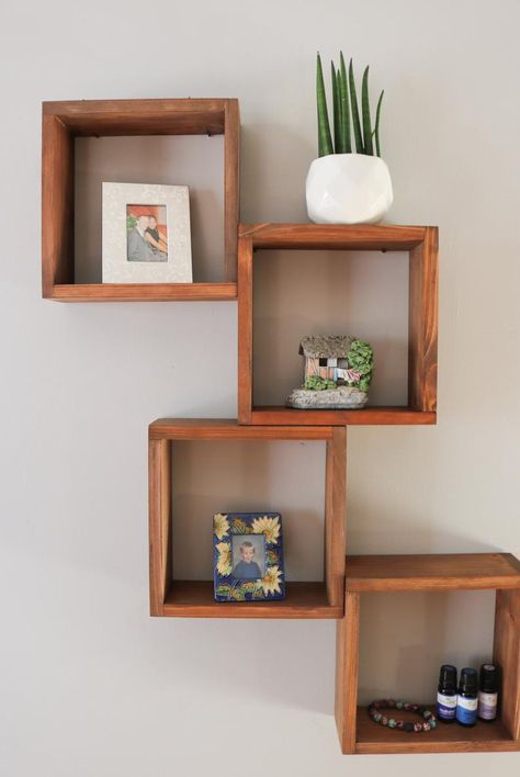 Cube Wall Shelves, Floating Cube Shelves, White Living Room Set, Indian Bedroom Design, Square Floating Shelves, Cube Wall Shelf, Wall Shelves Diy, Diy Wall Planter, Wall Cubes