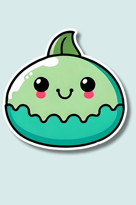 Slime kawaii en estilo de dibujo animado😃❤️🔥 Slime, Kawaii