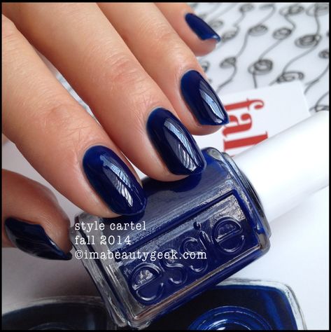 Essie Swatches, Cobalt Blue Nails, Winter Nail Polish, 2014 Style, Essie Nail Colors, Essie Polish, Navy Blue Nails, Fall Colours, Different Nail Designs