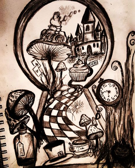 Wonderland doodles Wonderland Sketches Drawings, Alice In Wonderland Through The Keyhole, Alice In Wonderland Keyhole Drawing, Alive In Wonderland Drawing, Alice In Wonderland Inspired Drawings, Alice In Wonderland Keyhole Art, Alice And Wonderland Sketch, Alice In Wonderland Pencil Drawings, Alice In Wonder Land Drawing