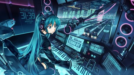 Hatsune Miku Wallpaper, Aqua Hair, Vlog Youtube, Hd Anime Wallpapers, Background Images Wallpapers, Digital Paintings, All I Ever Wanted, Cool Anime Wallpapers, Gaming Wallpapers