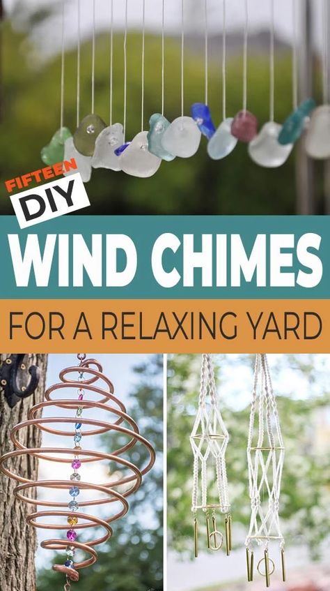 15 DIY Wind Chimes For a Relaxing Yard • The Garden Glove Driftwood Wind Chimes, Copper Wind Chimes, Wind Spinners Diy, Windchimes Diy, Spinners Diy, Make Wind Chimes, Wind Chimes Homemade, Wind Chimes Craft, Diy Wind Chimes