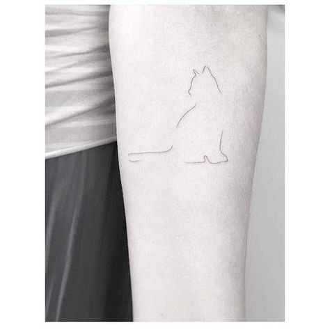 image Jazz Tattoo, Minimalistic Drawings, Minimalist Cat Tattoo, Cat Portrait Tattoos, Inner Forearm Tattoo, Inner Forearm, Silhouette Tattoos, Cat Tattoo Designs, Tattoo Cat