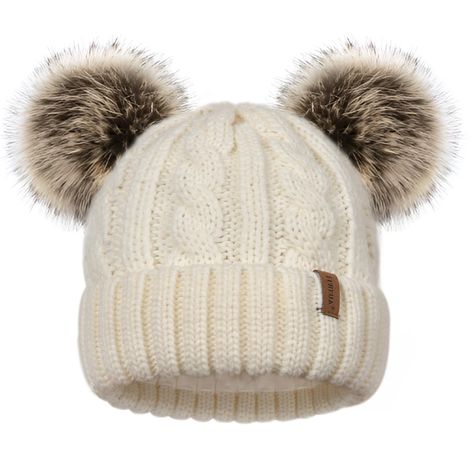 PRICES MAY VARY. 🎁GREAT QUALITY: Beautifully and softly knitted. Knit part is 100% soft acrylic,pom pom is high quality faux raccoon fur. Double lined hat designed for extra warmth and comfort for your babies.Great fit for both little boys and little girls alike. 🎁SIZE: Two sizes with good stretch,the fit ranges from babies and toddlers to kids. Head circumference:17.3"-18.9" (44-48cm),suitable for 1-3 years old. Head circumference:18.9 "-21.6" (48-55cm),suitable for 3-8 years old kids with bi Boys Winter Hats, Toddler Hats, Fur Pom Pom Hat, Toddler Beanie, Girls Winter Hats, Baby Winter Hats, Kids Winter Hats, Pom Pom Beanie Hat