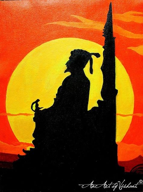 Chatrapati Shivaji Raje  Painting by Vishant Chandrawar Acrylic on Canvas Chatrapati Shivaji, Shivaji Maharaj, Acrylic On Canvas, Canvas Painting, Canvas