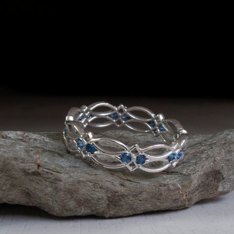 Silver And Sapphire Ring, Silver Ring With Blue Stone, Blue Silver Ring, Unique Rings Silver, Sapphire Ring Silver, Silver Ring With Stone, Silver Sapphire Ring, Celtic Ring, Celtic Eternity Ring