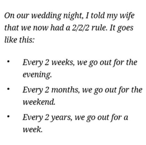 2/2/2 Rule for Married Couples 2x2x2 Marriage Rule, 777 Rule For Marriage, 2/2/2 Rule Marriage, 222 Rule For Marriage, 2 2 2 Rule, 2nd Marriage, Marriage Rules, Marriage Challenge, It Goes Like This