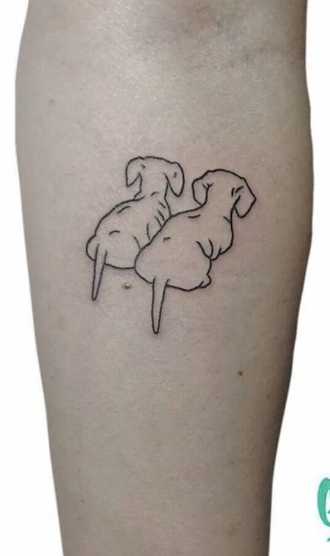 Dauchsands Tattoo, Sausage Dog Tattoo, Wiener Dog Tattoo, Dachshund Tattoo Ideas, Daschund Tattoo, Tattoo Perro, Dachshund Tattoos, Puppy Tattoo, Dachshund Tattoo