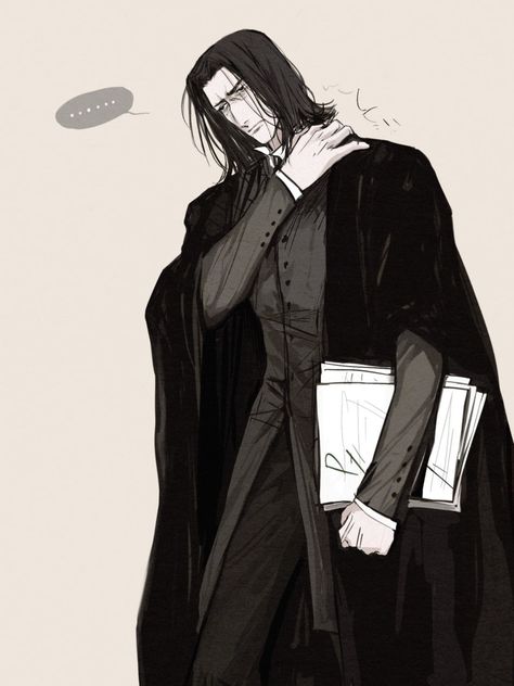 Severus Snape Fanart Wallpaper, Professor Snape Fanart, Severus Snape Fanart Cute, Severus Snape Drawing, Harry Potter Veela, Snape X Lucius, Severus Snape Illustration, Lucius Malfoy Fanart, Severus Snape Portrait