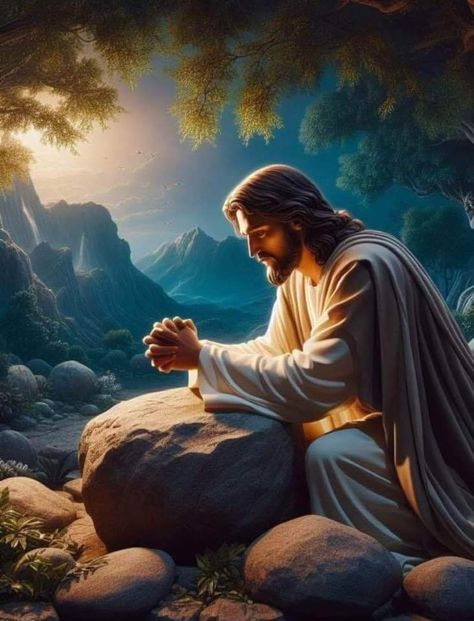 Garden Of Gethsemane, Jesus Our Savior, Jesus Artwork, Pictures Of Christ, Jesus Christ Artwork, Jesus Praying, Jesus And Mary Pictures, Jesus Photo, Jesus Christ Art