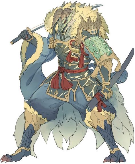 Monster Hunter Art Character Design, Monster Hunter Character Design, Monster Hunter Manga, Dragonborn Character Design, Dragon Samurai, Monster Hunter Series, Monster Hunter Art, Dungeons And Dragons Characters, Monster Design