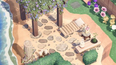 Animal Crossing New Horizons beach inspo ☺️ #acnh Acnh Secret Beach Idea, Acnh Small Beach Ideas, Acnh Hidden Beach Ideas, Acnh Secret Beach Entrance, Beach Animal Crossing, Animal Crossing Beach Ideas, Acnh Beach Ideas, Anch Ideas, Acnh Beach