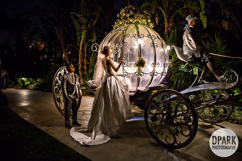 Www.lettiemix.com disneyland-wedding-photographer #makeupbylettiemix #beautifulbride #disneylandweddding Disneyland Wedding, Modern Cinderella, Horse Drawn Carriage, Wedding Carriage, Wedding Transportation, Wedding Dresses Cinderella, Disney Fairy Tale Weddings, Cinderella Wedding, Disney Fairy