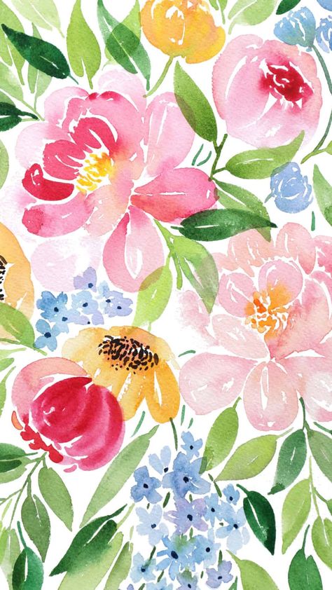 Watercolor Floral Background, Winter Prints, Cute Summer Wallpapers, Peony Wallpaper, Floral Wallpaper Phone, Watercolor Flower Art, 수채화 그림, Watercolor Wallpaper, Resource Library